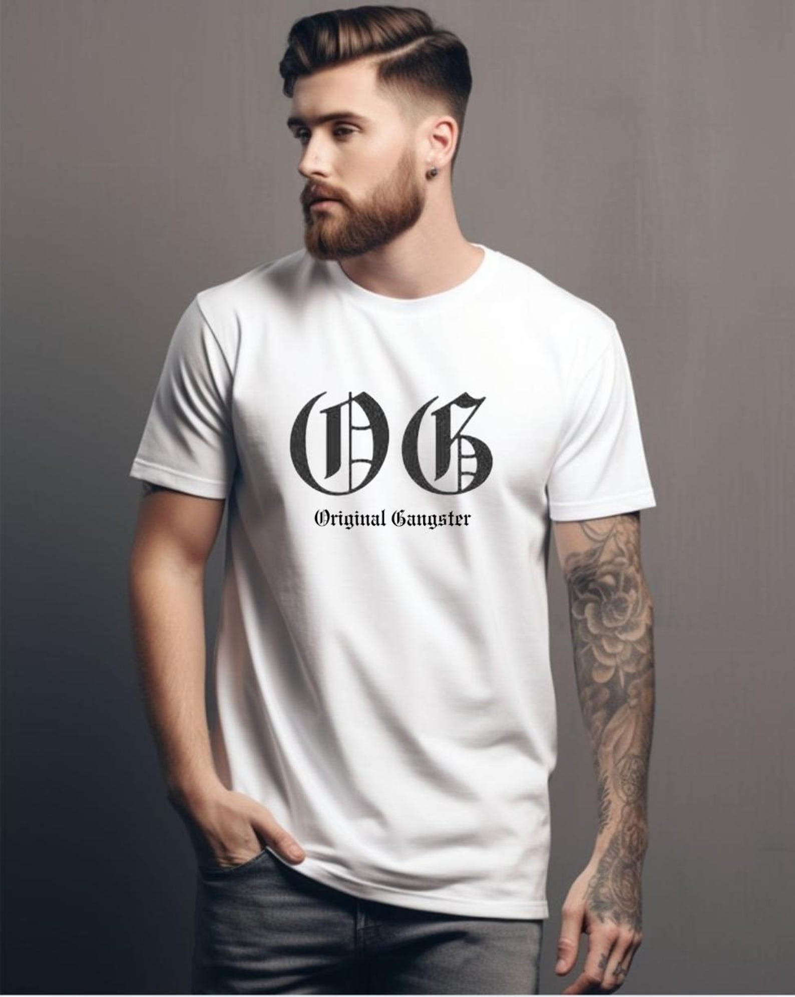 OG Original Gangster Shirt, Old English Graphic Tee, Gothic Font Streetwear Shirt, Minimalist Urban T-Shirt, Unisex OG Tee M