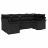 Set Divano da Giardino con Cuscini 6 pz Polyrattan Nero