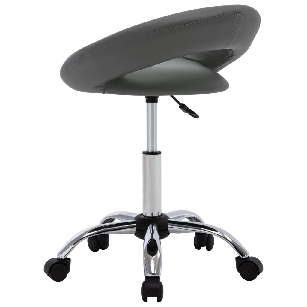 Vidaxl Swivel Dining Chair, Grey, Upholstered with Faux Leather