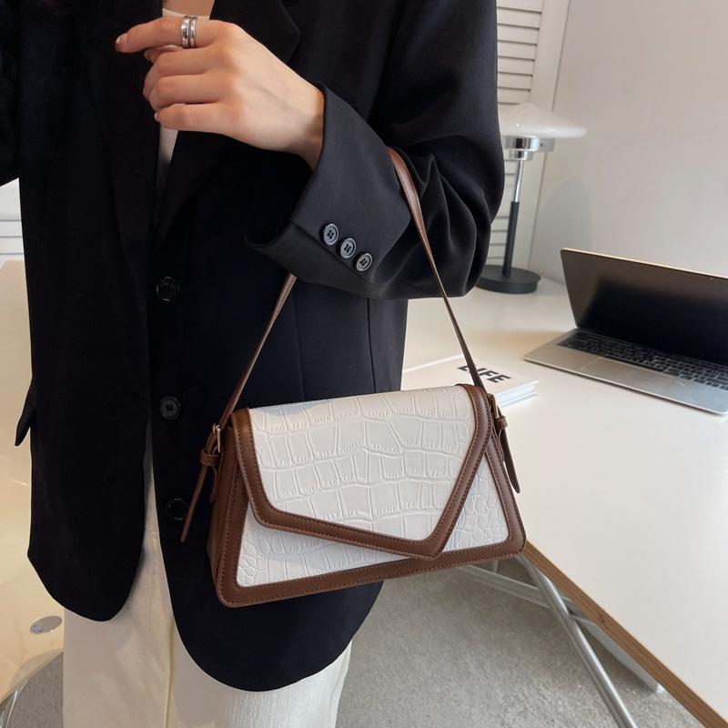 Bag Women's New Spring and Summer Armpit Bag Trendy Stone Pattern Small Square Bag Shoulder Bag Texture Fashionable Messenger Bag