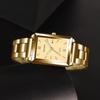 Square Men's Watch Steel Strap Business Gold Hands Men's Quartz Watch, Men's Gifts