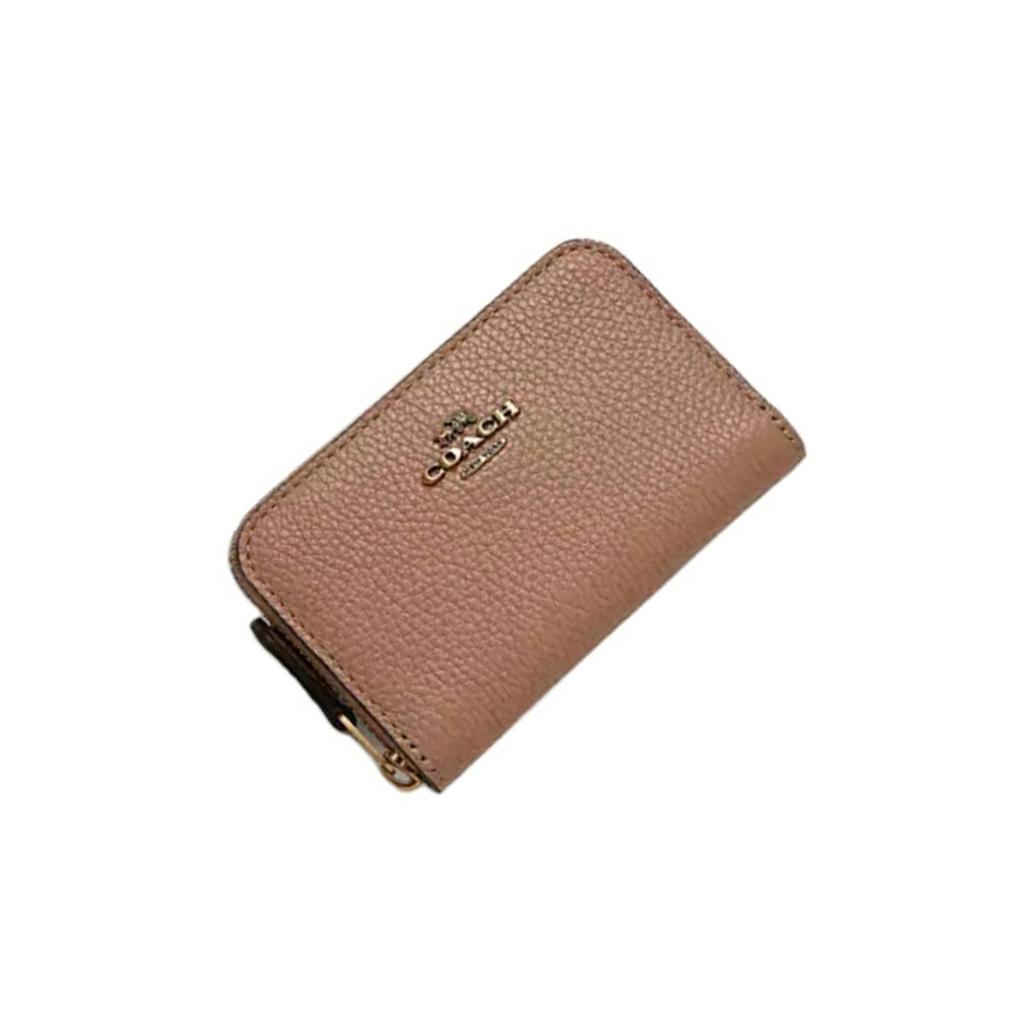 Coach Logo Zip Wallet Women Wallet Brown C2476G-B4TP