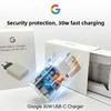 Google Adaptador de Alimentação USB-C de 30W (Plugue da UE) - Carregamento Rápido para Dispositivos Pixel
