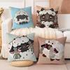 W-Wooloo Cute Sheep Pillow Covers Cartoon Sofa Decorative Home Double-sided Printing Short Plush Cute Cushion Cover