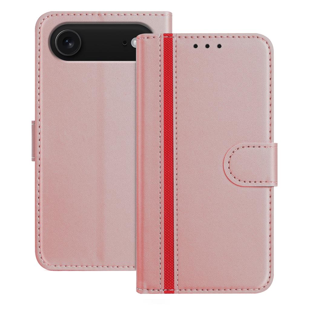For iPhone 17 Air Phone Cases Wallet Stand Color Splicing Leather Cover with Magnetic Clasp