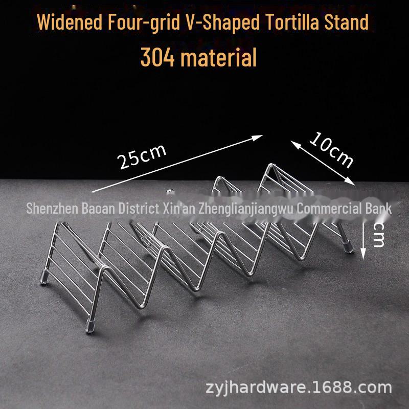 304 Stainless Steel V-Shaped Taco Holder for 2 or 3 Tortillas