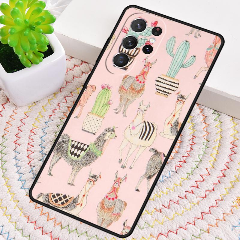 

Kawaii Cute Llama Alpaca Silicone Phone Case For Samsung Galaxy note 10 pro S26 S25 S24 S23 S22 S21 Plus S25Ultra Capa Cover Galaxy S25 Ultra
