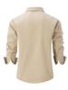 Men's Color Block Slim Fit Cotton Shirt - Long Sleeve, High-End Business Fashion