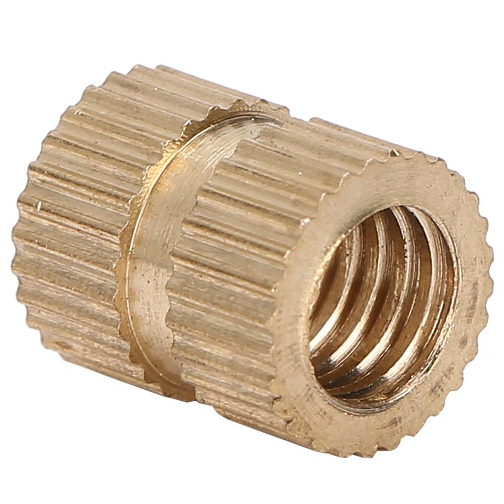 100Pcs Knurl Insert Nut Brass Double Pass Embedded Fastener HandMade Accessories M6x10x8