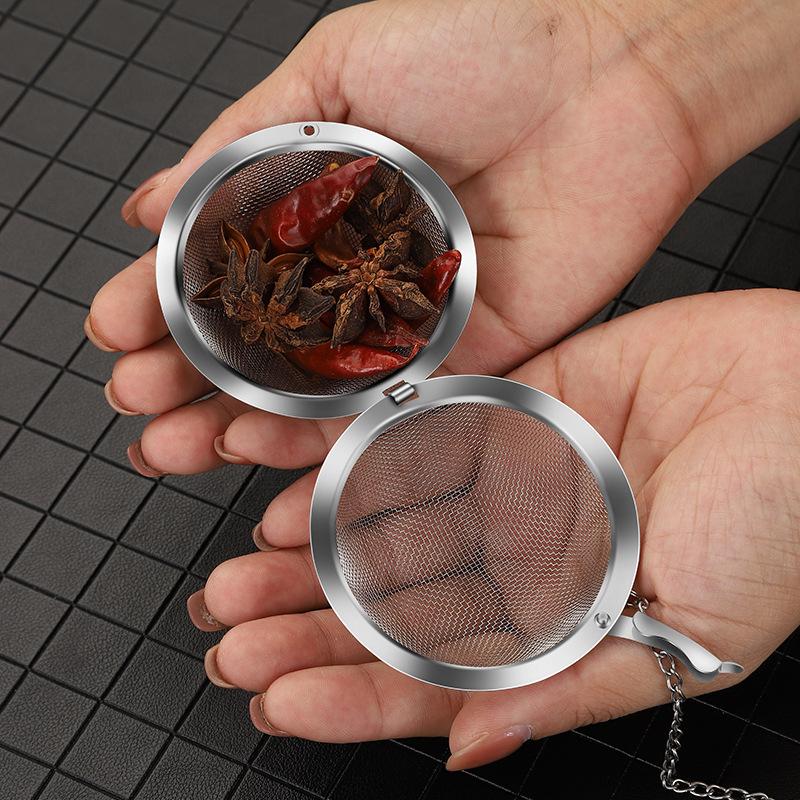4 Sizes New 304 Stainless Steel Tea Infuser Reusable Spice Strainer Sphere Locking Teaware Sieve Novel Kitchen Accessories