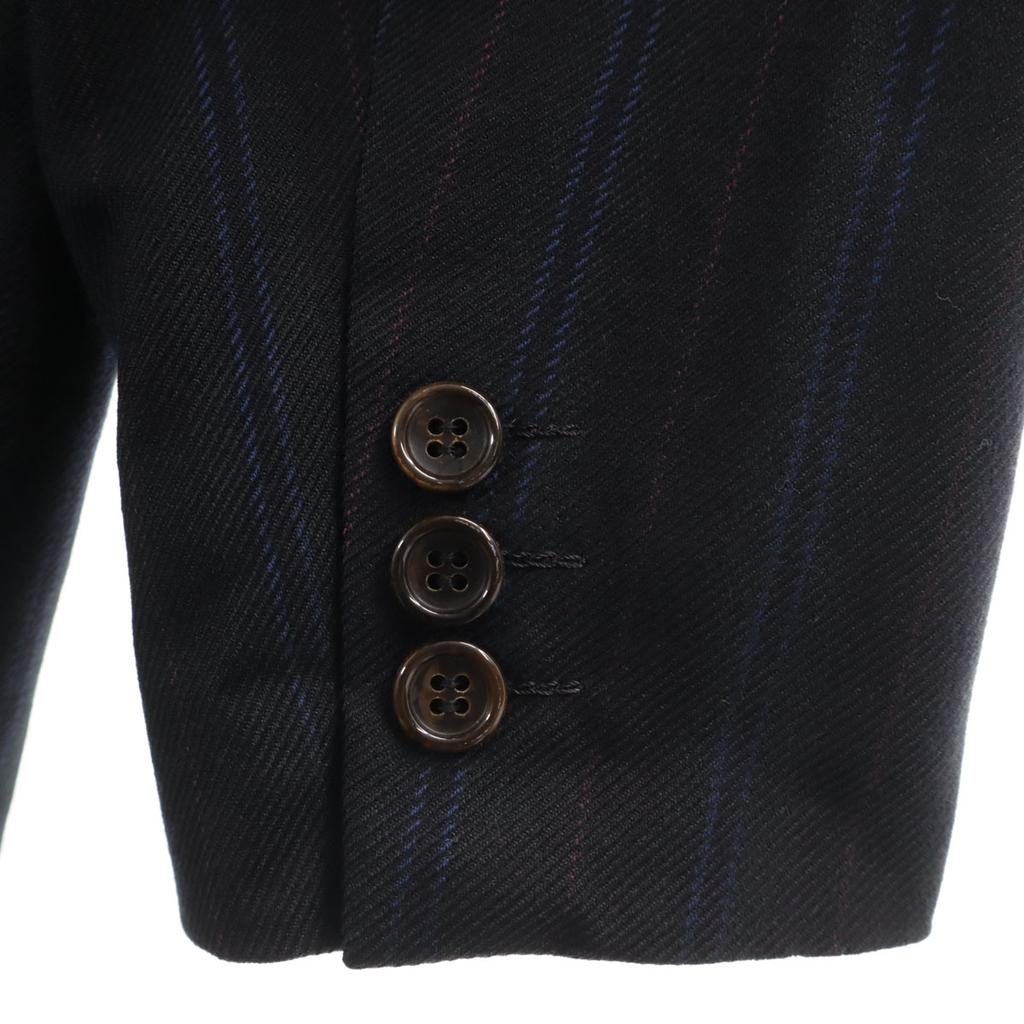 Lanvin 80er 90er Seiden-Woll-Mischung alte Streifen maßgeschneiderte Jacke R46-44 Marineblau Herren Gebraucht