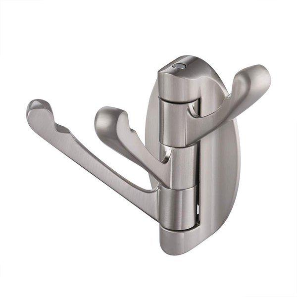 Rotating Kitchen & Bathroom Wall-Mounted Coat Hook with Three Movable Hooks