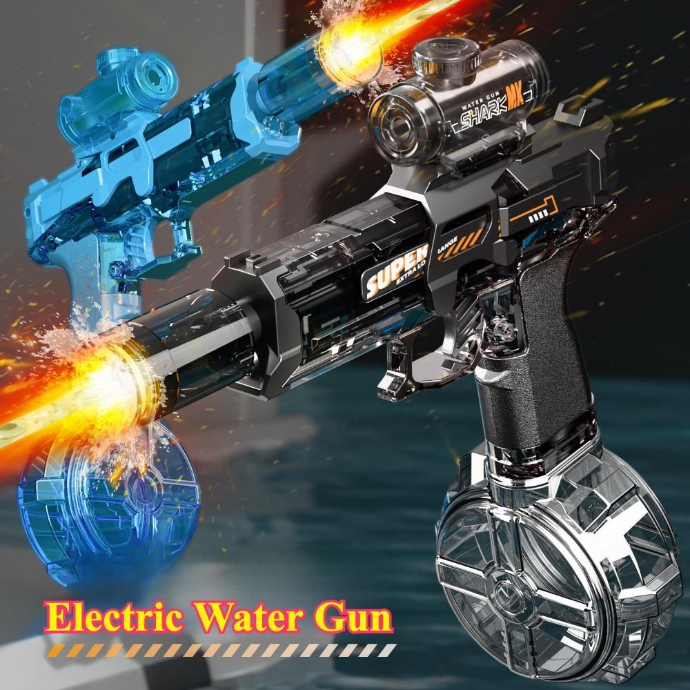 Electric Water Gun With Shiny Light And Muzzle Automatic Water Blaster For Summer Pool Outdoor Fighting Toys For Adults Young Boys