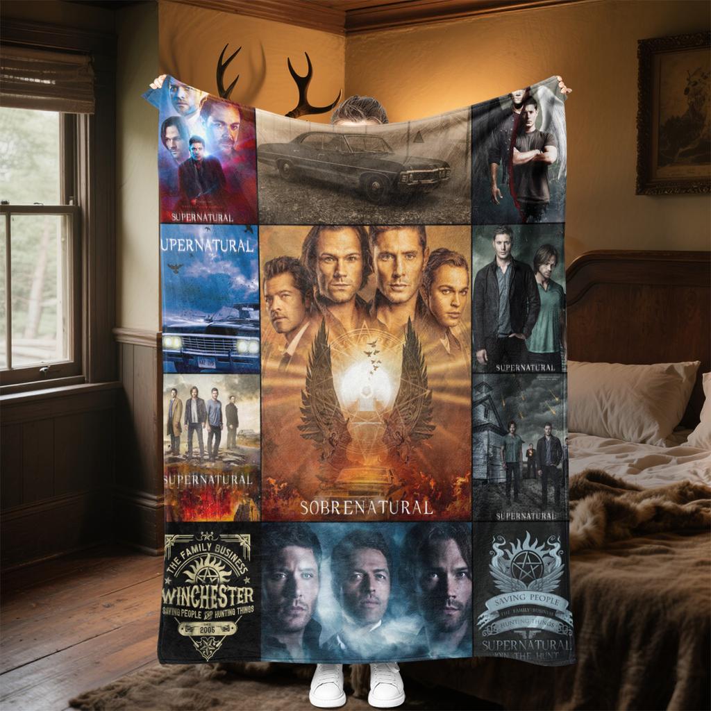 Supernatural Seasonal Blanket Soft Comfortable All Seasons Perfect Sofa Office Nap Travel Festive Gift