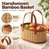 Handwoven Picnic Basket Portable Handles Woven Storage Basket New Bamboo Basket  Home Storage