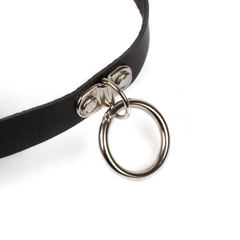 Black Punk Heart Leather Choker, Harajuku Dark Heart Clavicle Neck Band
