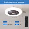 Intelligenter Deckenventilator mit Beleuchtung Fernbedienung Schlafzimmer Dekoration Ventilator Lampe 52cm Unsichtbare Flügel Leise