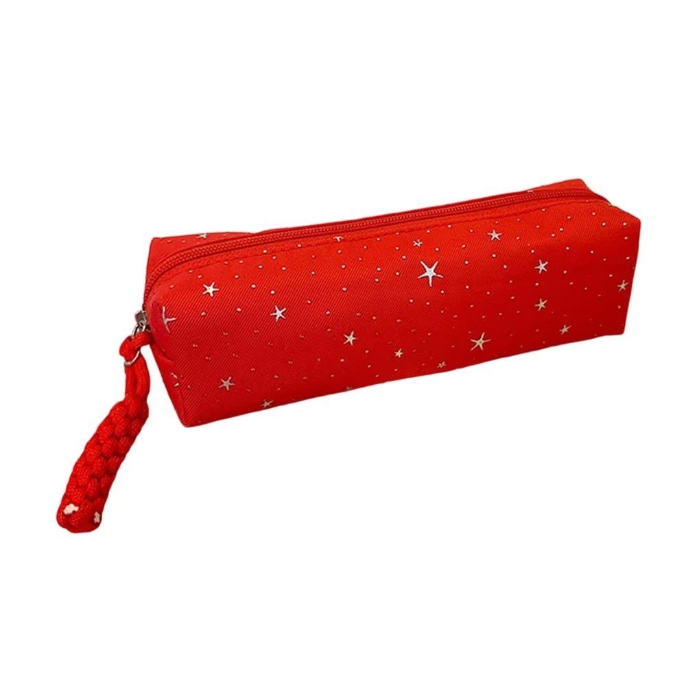Printed Pencil Storage Bag Canvas Zipper Stationery Pouch Trendy Makeup Bag  Children