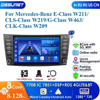 8" pour Mercedes-Benz Classe E W211 E200 E220 E300 E350 E240 E270 E280 W219 avec Autoradio Support DVR Intelligent Sans Fil Carplay Android Auto