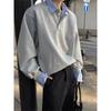 Herren Kapuzenpullover mit Samtfutter und Zweiteiler-Kragen - Herbst/Winter Trendiger Lockere Passform Schweres Langarm-T-Shirt.
