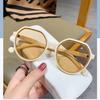 New sunglasses women's tide anti-ultraviolet ins street shooting retro sunglasses big face thin sunglasses