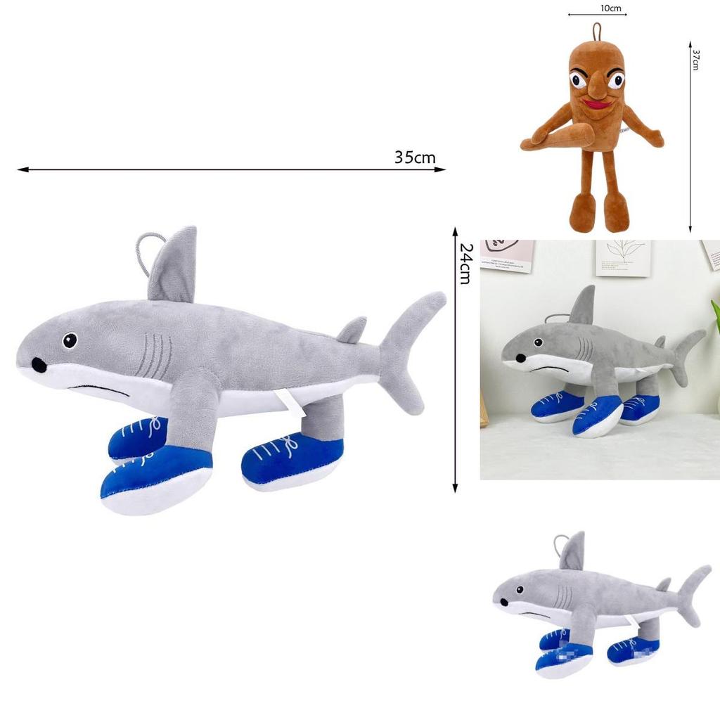 Shark Plush Toy With Pp Cotton Filling Short Plush Animal Stuffed Doll For Kids
