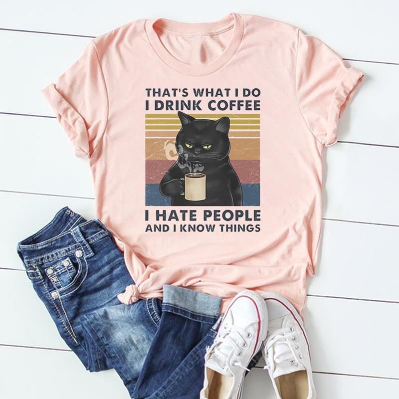 (Asian Size) Tshirt Lady Cartoon T Tee Top Women Print Fashion Clothes Female Clothing Short Sleeve Cat Animal Pet Graphic T-shirt