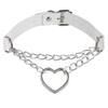 Eco-friendly Harajuku Peach Heart PU Leather Choker Necklace - Trendy Heart-Shaped Clavicle Chain