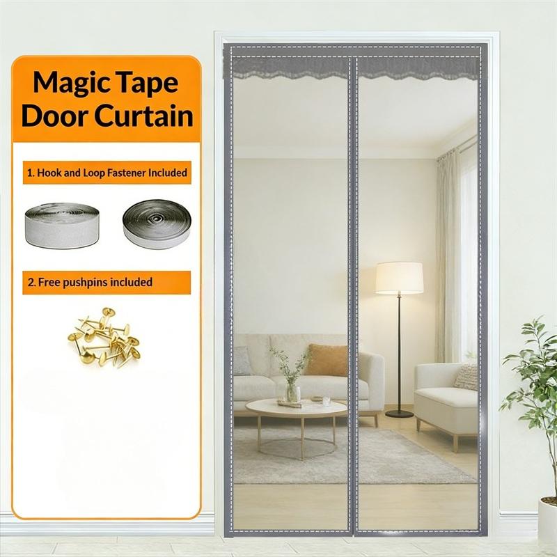 Strong Magnetic Door Mosquito Net Screen Mesh Custom Size Black,White,Gray Curtain Fly Insect Auto Closing Invisible for Outdoor