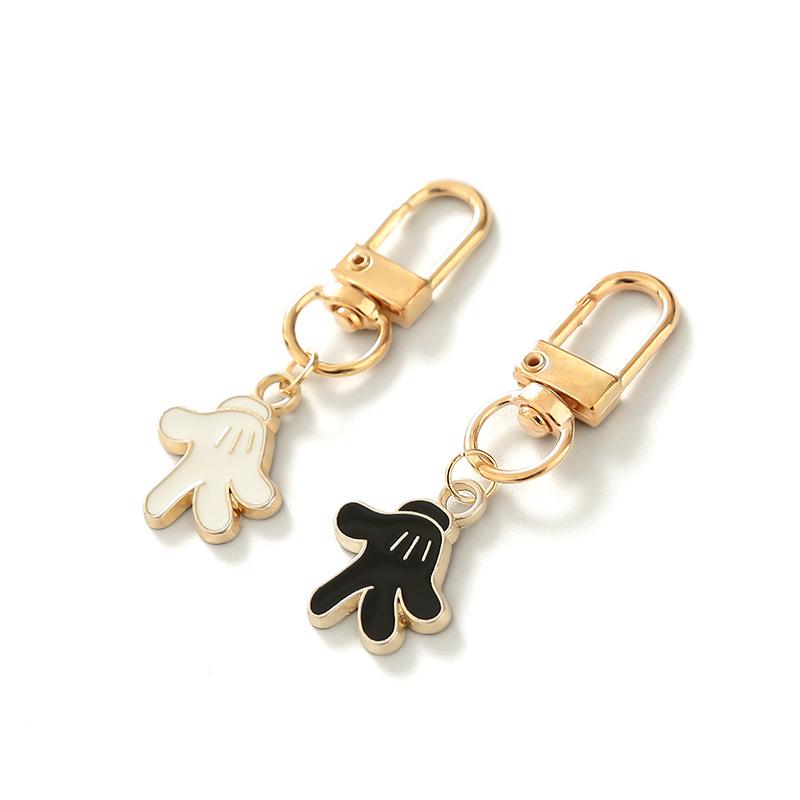 Cartoon Mickey and Minnie Palm Keychain Pendant - Cute Couple Bag Charm Keyring