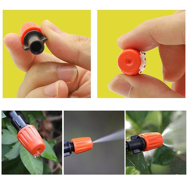 10Pcs Hanging Misting Nozzle Fog Nozzle Hanging Anti Drip Misting Sprinkler Kits For Hoses Mist Water Sprayer