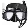 Set de máscara de buceo para miopía con soporte para cámara, lente templada, gafas de buceo y natación, banda elástica ajustable, caja de regalo