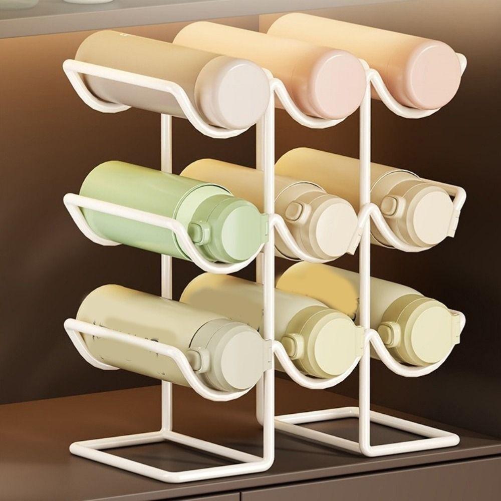 Iron Metal Cup Holder 2/3 Layers Wine Water Bottle Holder Creative Cup Storage Rack Pantry