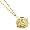 Sterling Silver Gold Plated Time Turner Necklace with Crystal Elements