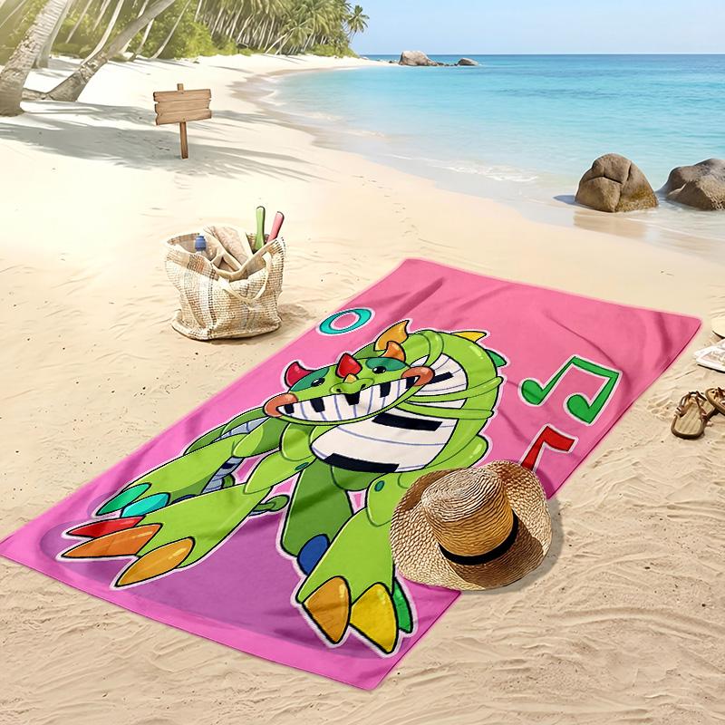 Pianosaurus Printed Quick Dry Beach Towel Super Absorbent Soft Lightweight Bath Towel for Pool Summer Travel