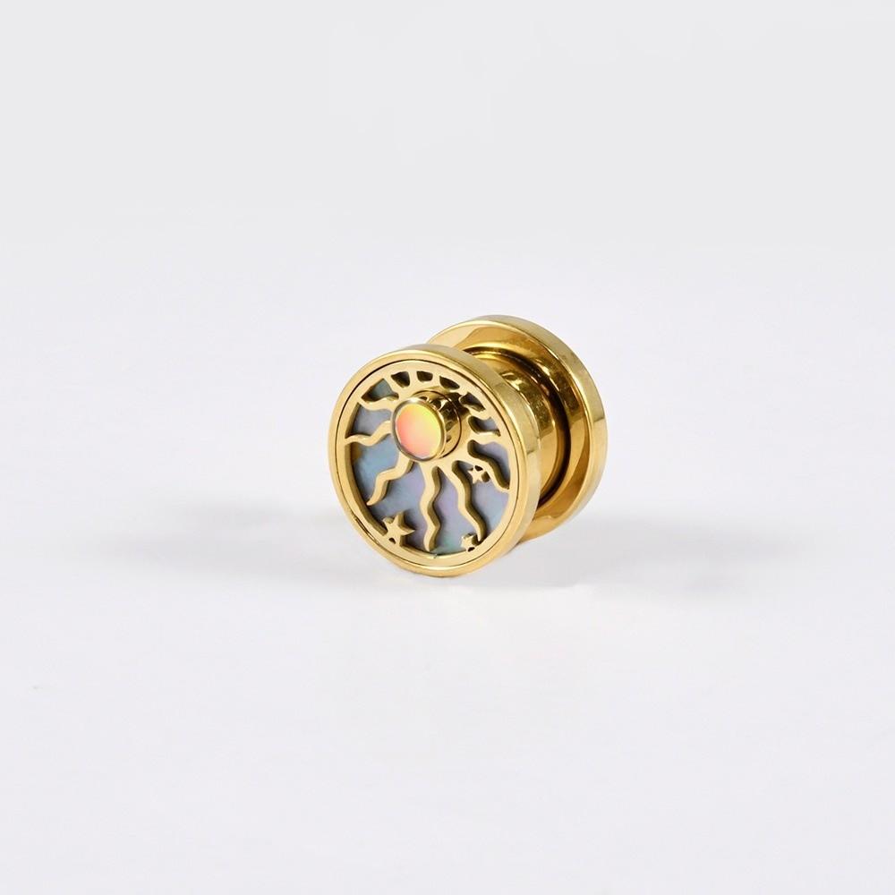 Edelstahl Ohrklemme Ohrringe Sonne Stern Design Ohrstecker Neue Ohrdehner für Tragus Piercing