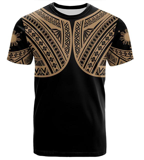 Nové 3D tričko s potiskem vlajky Filipín Erb Filipín Duchovní totem Grafická trička pro muže Vintage top