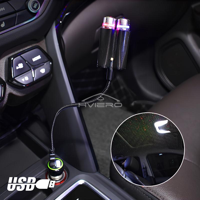 Car Roof Star Lights Interior Mini LED Starry Atmosphere Sky USB Projector Auto Lamp Decoration Night Galaxy Laser Home Led