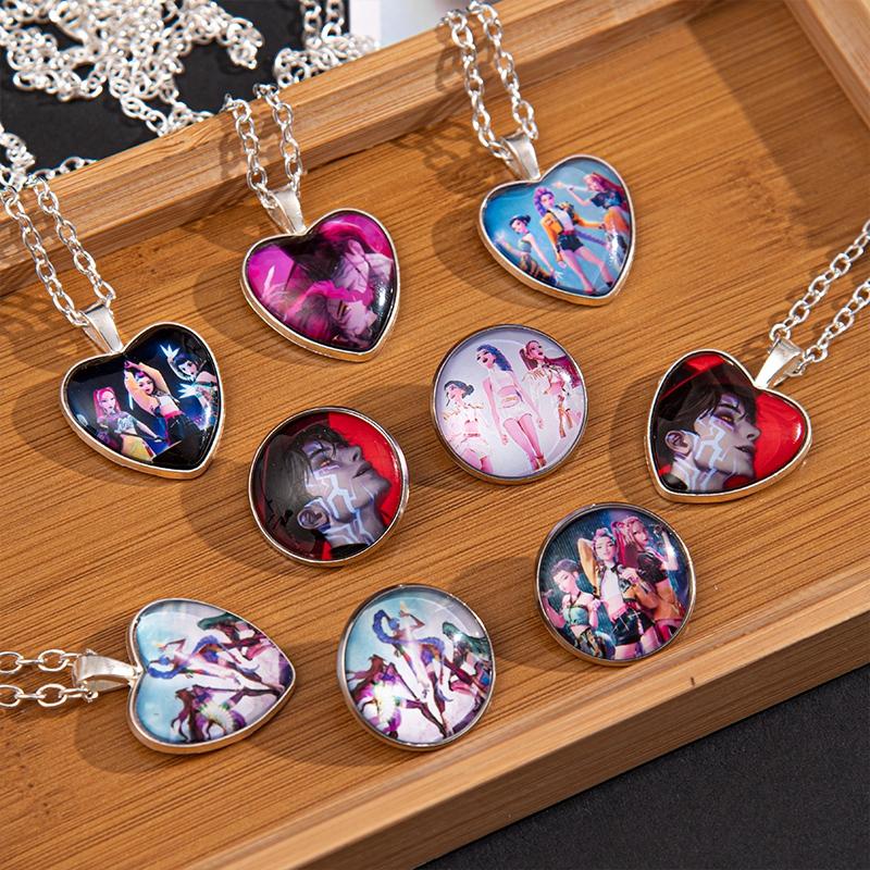 Kpop Girls Idol Beaded Bracelet Hot Anime Rumi Zoey Mira Hanging Pendant Cartoon Necklace K-pop Theme Party Favors Fans Gift