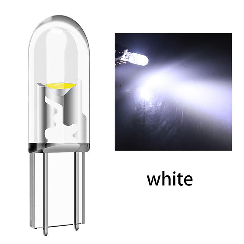 10Pcs  T5 Led Super Bright Cob Lights Wedge Dashboard Gauge Car Warning Indicator Instrument Cluster Lamp