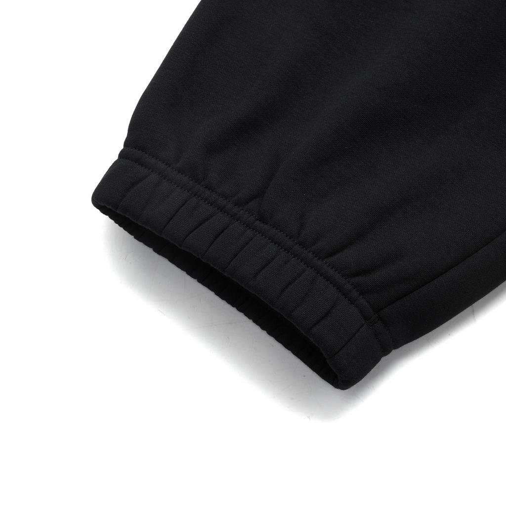 Li-Ning Sports Lifestyle Series Letter Fleece Loose Warm Versatile Cuffed Casual Pants Men Bottoms Black AKLU921-1