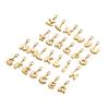 CARLIDANA 3PCS Bubble Letter Jewelry Pendant A-Z Stainless Steel Lobster Clasp Gold Color Bracelet Alphabet Charms Accessories