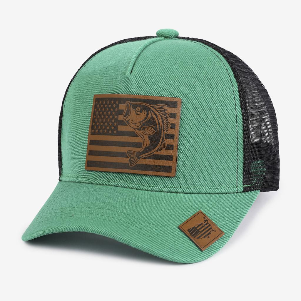 Unisex Mesh Trucker Hat with Leather Patch, Adjustable Breathable Baseball Cap for Men Women, Multiple Colors Available
