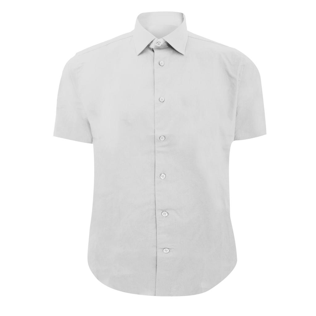 Russell Collection Mens Short Sleeve Easy Care Fitted Shirt