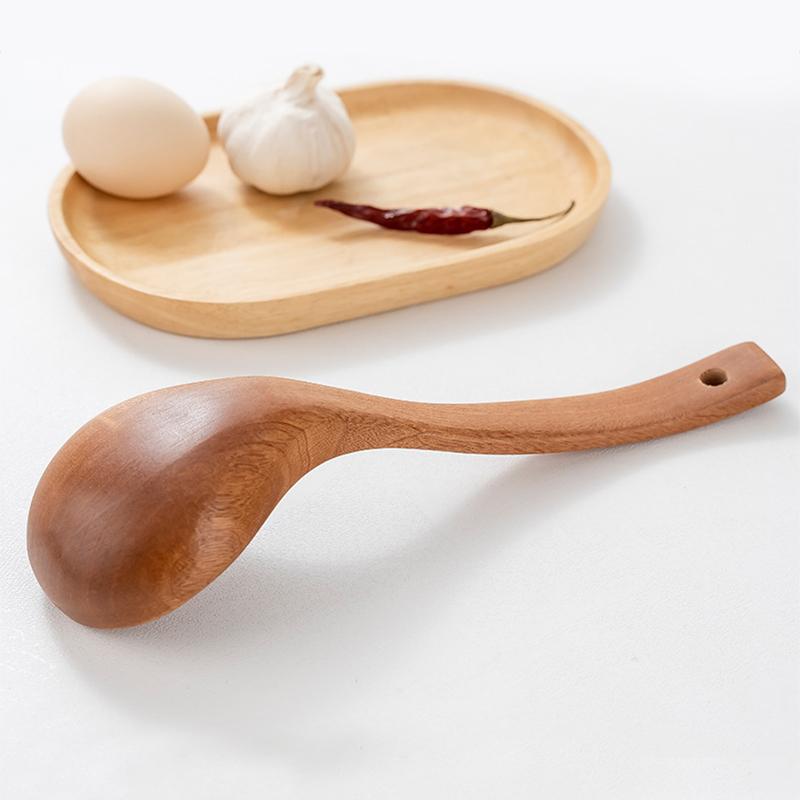 Wooden Spatula Non Stick Cookware Wood Utensils Cooking Long Handle Flat Frying Inclined Spatula Cooking Soup Spoon Rice Spoon