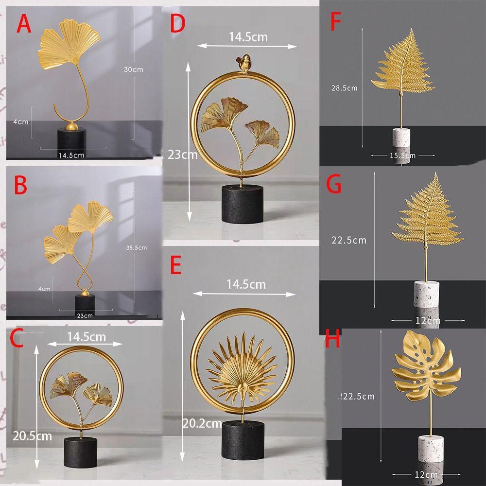 Ornaments Nordic Style Leaves Sculpture Iron Arts Crafts Ginkgo Leaf Ornaments Desktop Ornaments