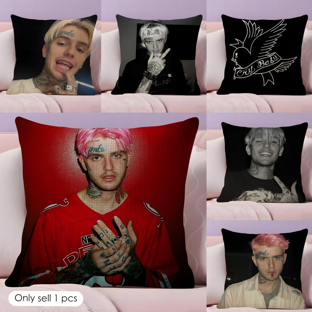 Rapper Llil Peep Cushion Cover Natural Linen Double Sided Print Throw Pillow Case for Sofa Couch Home Decor