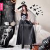 Gothic Angel Witch Skeleton Vampire Queen Costume Women Cosplay Dress With Wings Headpiece Gloves