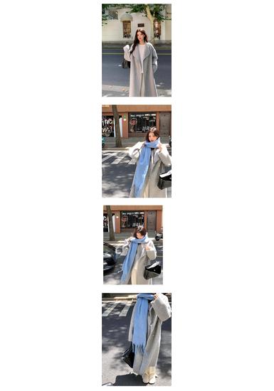 Women's Mid-Length Gray Wool Coat - Double-Sided, High-End Feel for Autumn/Winter 2025.