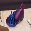 Easter Gifts Rabbit Egg Fidget Toy 3D Printed Crystal Colorful Easter Painting Eggs Desktop Rabbit Ornament Easter